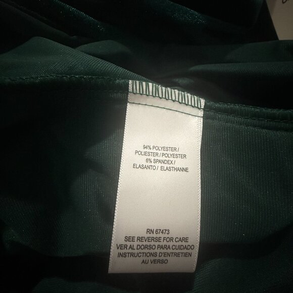 Danny & Nicole Velvet Women's Hunter Green Short Sleeve Midi Fit + Flare Dress S - Picture 11 of 12